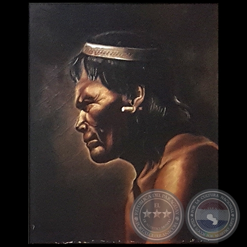 ROSTRO DE PERFIL INDÍGENA - Obra de JUAN JOSÉ SCHMEDA